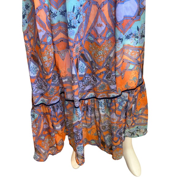 Free People Cassis Chiffon Sheer Maxi Dress with Attached Slip sz S NWT $198 NEW - Picture 8 of 16